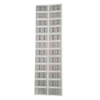 Oznaczniki samoprzylepne na włókna i tuby z numerami, wymiar 10x20mm, arkusz 24 szt.